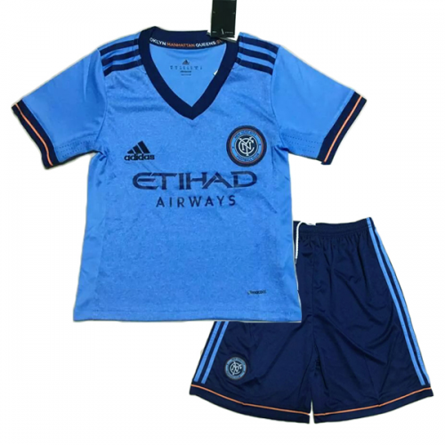 Kids New York City 2017/18 Home Soccer Shirt With Shorts